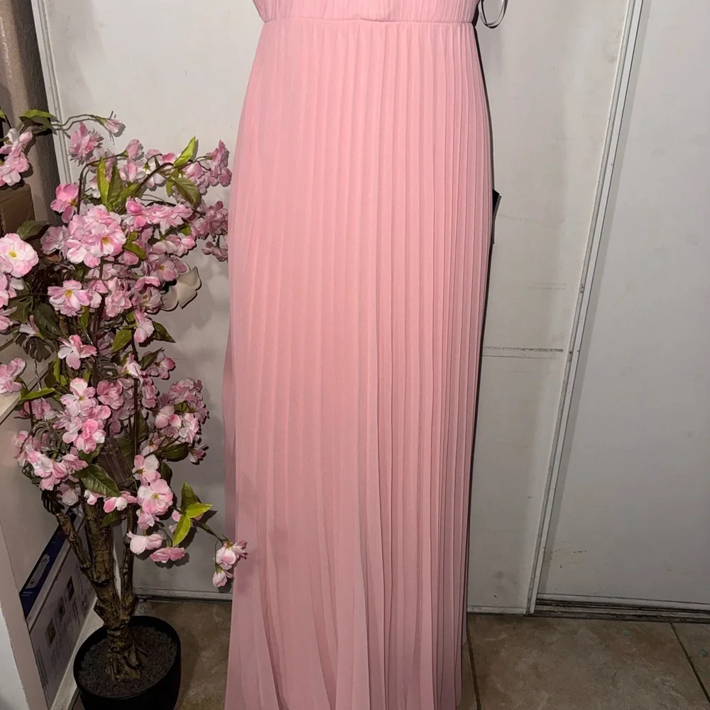 Lulus Admirable Elegance Light Pink Pleated Bustier Maxi Dress - Size xl - Picture 2 of 10